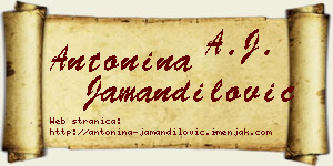 Antonina Jamandilović vizit kartica